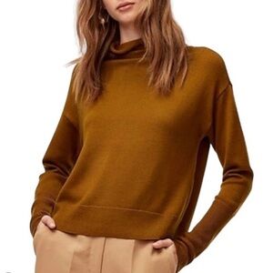 ARITZIA Wilfred Cyprie Sweater Merino wool mockneck Rich Chestnut Small